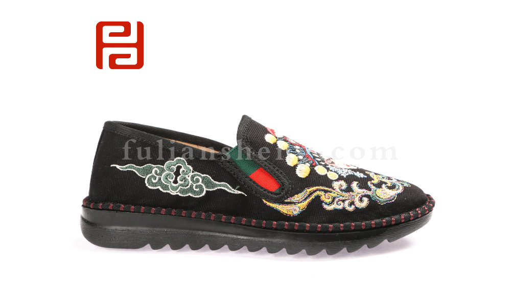 福連升春款女士刺繡臉譜社會鞋養(yǎng)生民族風老北京布鞋圖片
