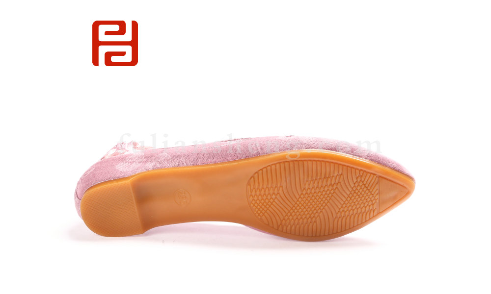 福連升2020春時尚休閑民族風3D刺繡亞麻布面女單鞋圖片