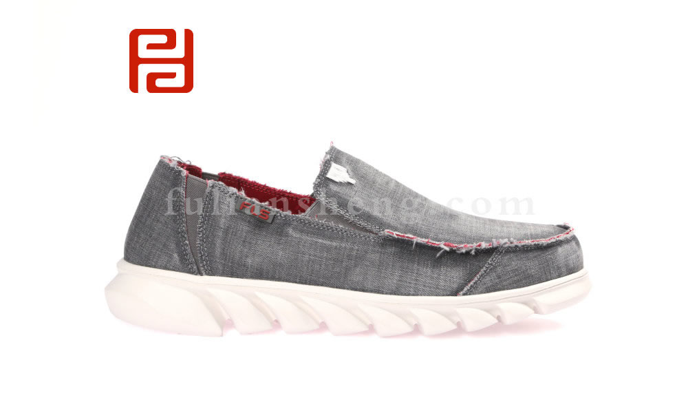 福連升春季新款帆布男單鞋 水洗布乞丐男鞋圖片