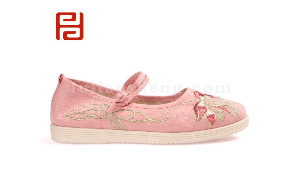 福連升中國風漢服繡花女鞋 春秋老北京布鞋平底古風單鞋圖片