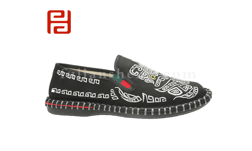 福連升中國(guó)風(fēng)休閑刺繡男鞋繡花透氣輕便軟底夏款北京布鞋圖片
