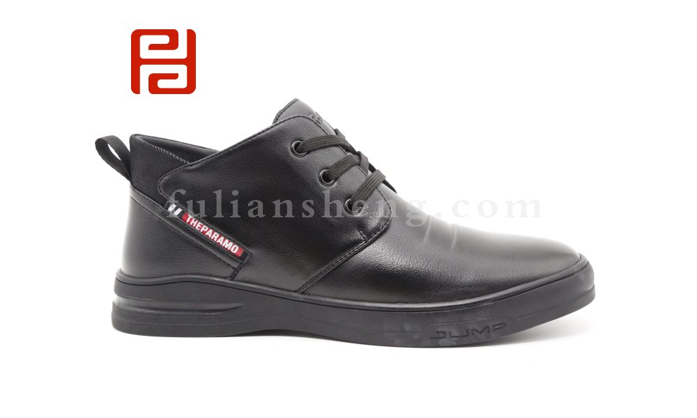 福連升男冬季加絨保暖加厚韓版真皮英倫防滑男士休閑商務鞋圖片