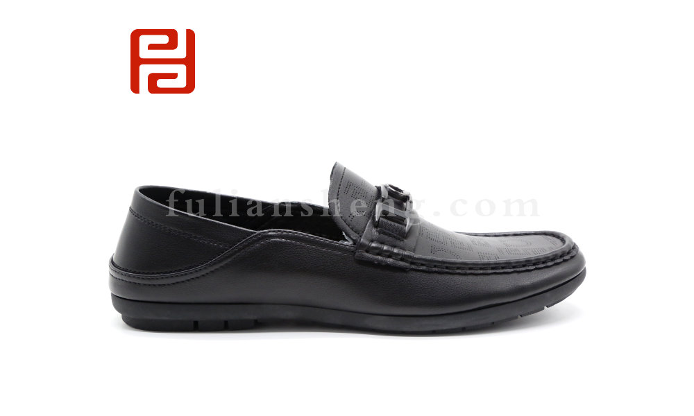 福連升夏季商務(wù)休閑男鞋透氣橡膠底手縫豆豆鞋