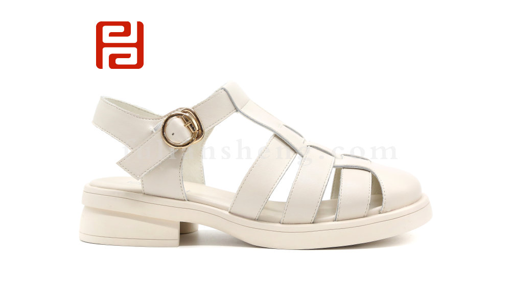 福連升夏季女鞋涼鞋復古森系羅馬鞋皮質(zhì)面料