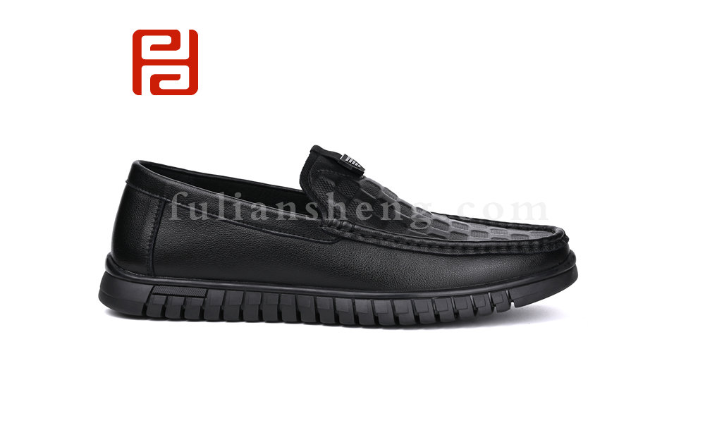 福連升春秋男鞋單鞋棋盤紋豆豆鞋商務(wù)復(fù)古手縫鞋