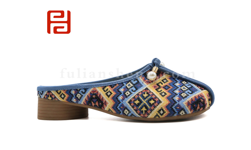 福連升夏季女鞋中國(guó)風(fēng)漢唐風(fēng)韻民族風(fēng)拖鞋女鞋