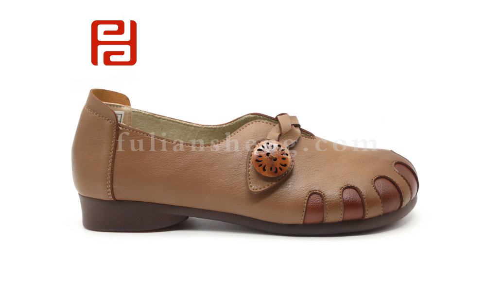 福連升休閑鞋女鞋舒適軟牛筋平底媽媽鞋單鞋女式復(fù)古圖片