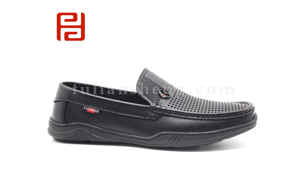 福連升夏季男鞋鏤空透氣商務休閑豆豆鞋一腳蹬開車鞋圖片