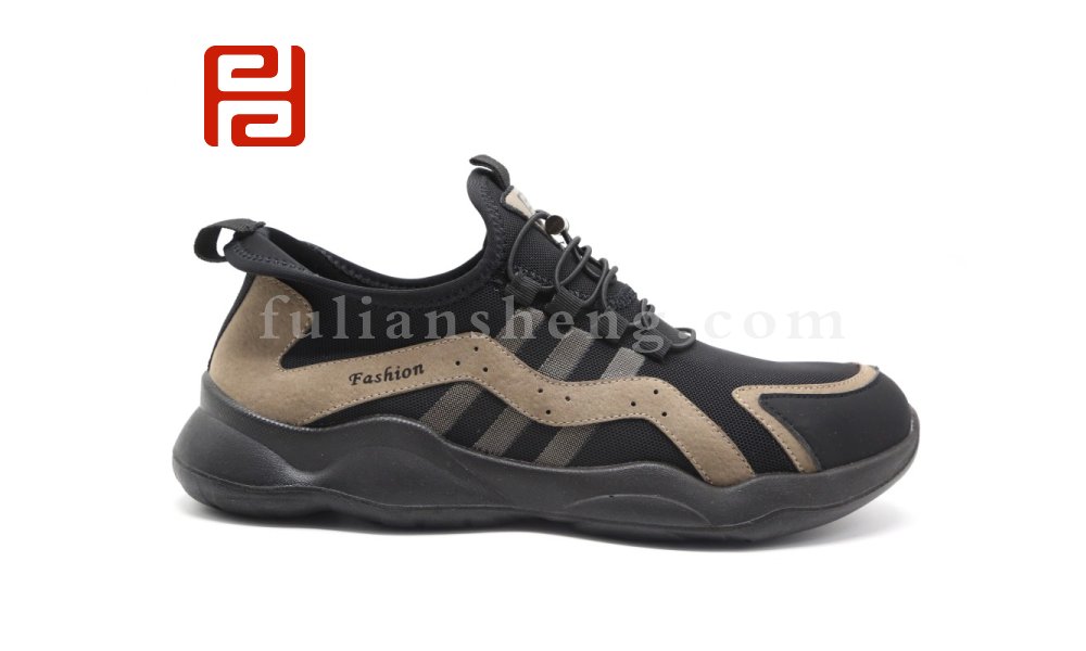 福連升休閑運(yùn)動(dòng)男單鞋撞色舒適透氣中青年一腳蹬松緊圖片