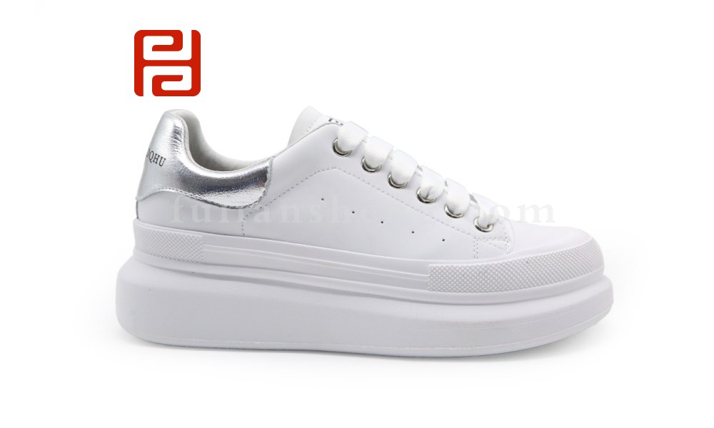 福連升休閑鞋真皮厚底小白鞋增高松糕底休閑運(yùn)動(dòng)板鞋圖片