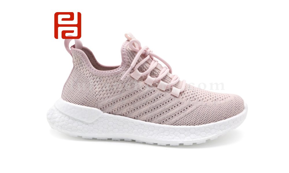 福連升休閑運(yùn)動(dòng)女鞋飛織透氣輕便爆米花鞋底