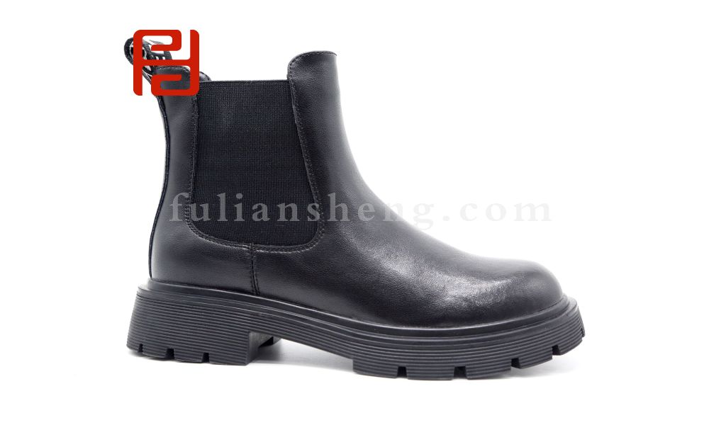 福連升休閑鞋女鞋冬季英倫風厚底切爾西短靴圓頭馬丁靴女圖片