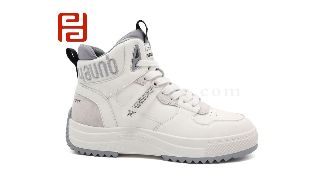 福連升休閑鞋冬季女鞋休閑高幫加絨皮面時(shí)尚鞋子圖片