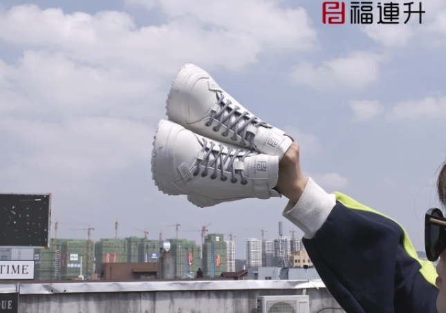 福連升休閑鞋女鞋冬季保暖中幫平底休閑鞋舒適榴蓮防滑鞋底