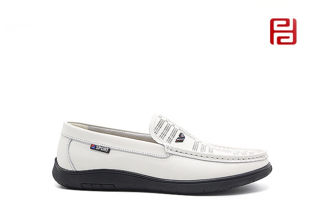 福連升男鞋春季新款真皮商務(wù)男鞋豆豆鞋百搭樂福鞋