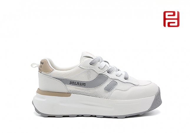 福連升夏季休閑女鞋活力撞色休閑厚底阿甘鞋