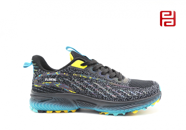福連升休閑運(yùn)動男鞋馬拉松跑步鞋旅游防滑透氣梭織鞋子