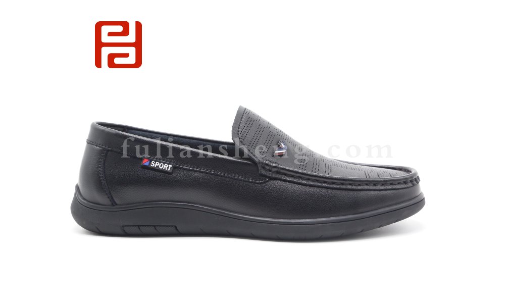 福連升男鞋春季新款真皮商務(wù)男鞋豆豆鞋百搭樂(lè)福鞋