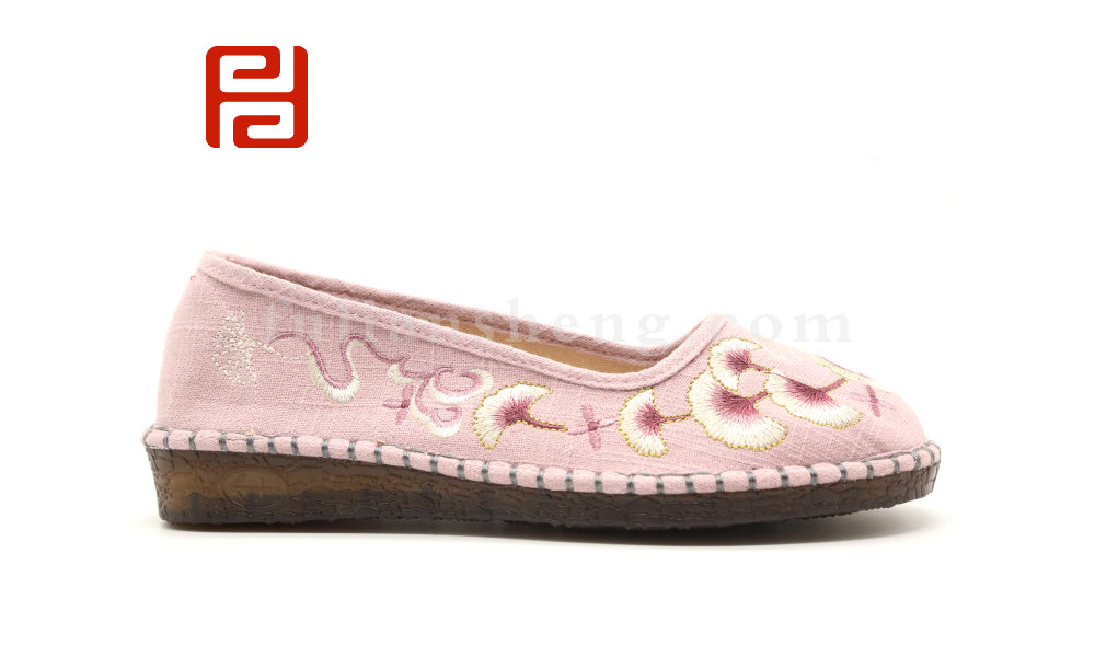 福連升布鞋中國風休閑鞋麻布牛筋底舒適繡花女單鞋